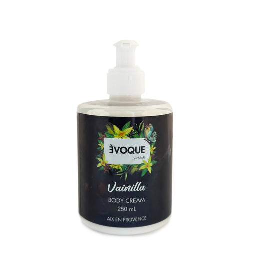 ÈVOQUE BODY CREAM DE 250 ML PARA USO DIARIO. VAINILLA