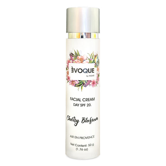 ÈVOQUE CREMA FACIAL PARA DÍA CON PROTECTOR SOLAR SPF 20. CHERRY BLOSSOM